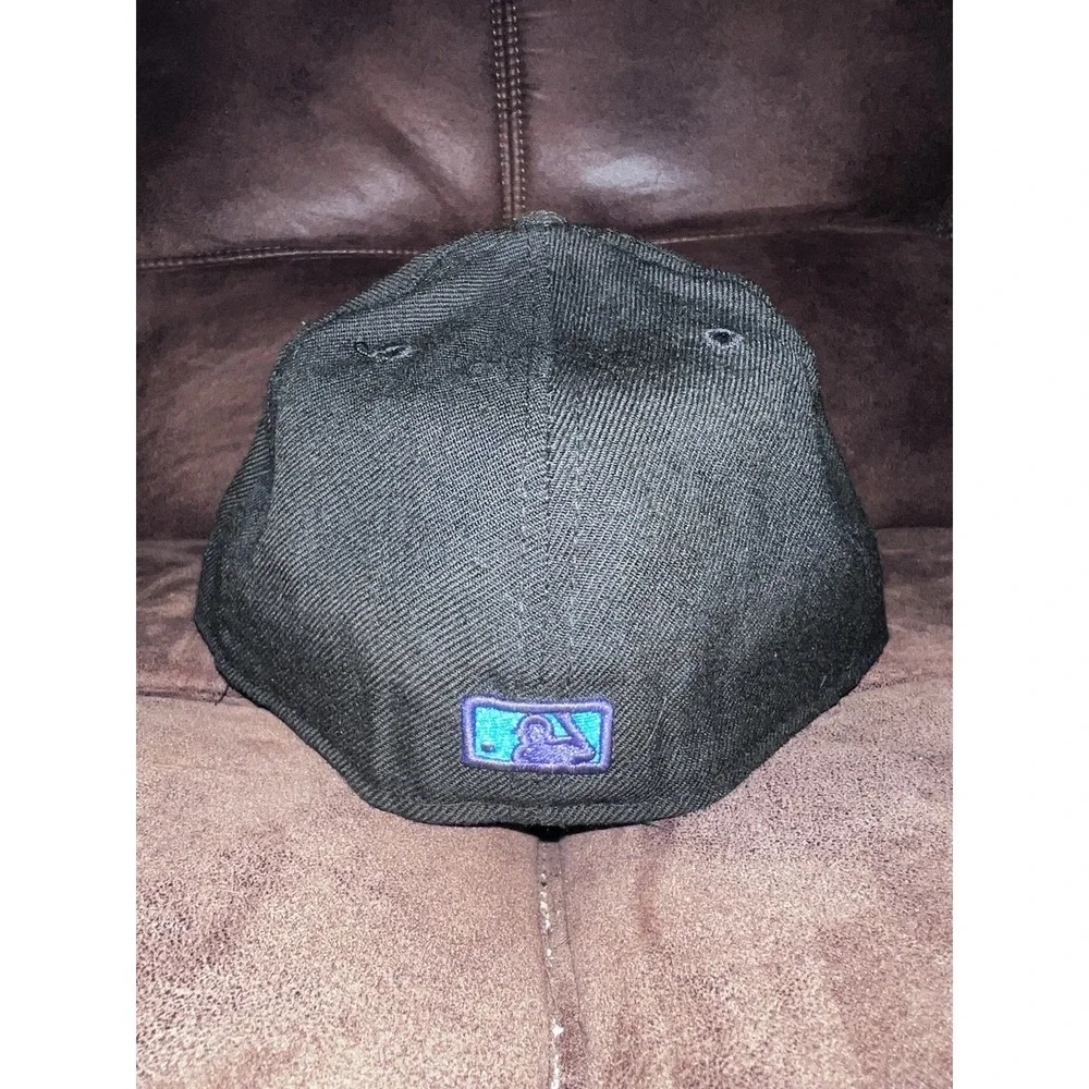 Atlanta Braves Black/Purple/Blue Fitted Baseball Hat Cap New Era Size 7 1/8 ATL